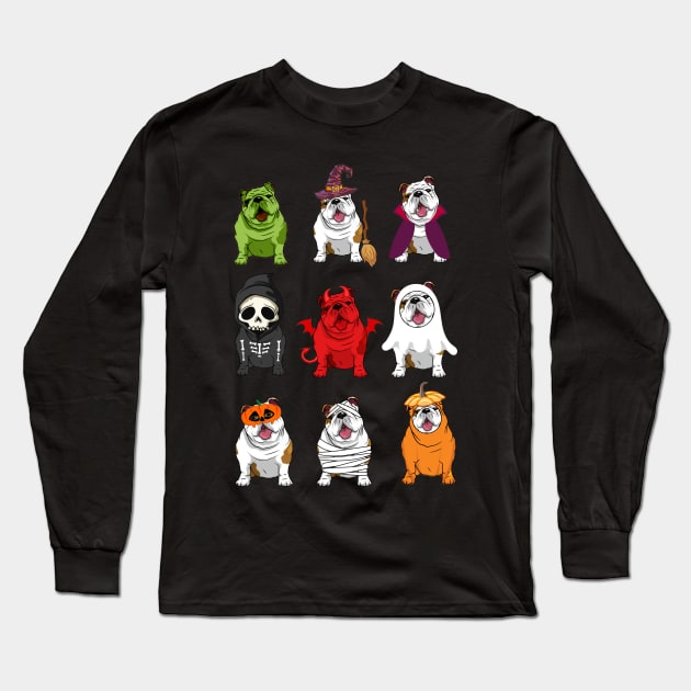 Bulldogs Halloween Funny Bulldogs Costume Long Sleeve T-Shirt by Bensonn